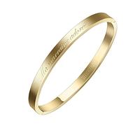 AURSTORE® Bracelet Jonc Fin en Acier Inoxydable 316L avec Message Phrases d'Inspiration Largeur 4 mm Plusieurs Messages au Choix Couleurs Doré (Ma Marraine Adorée)