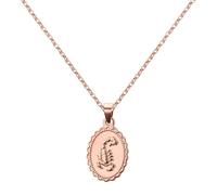 AURSTORE Collier 12 signes Astrologiques en Acier Inoxydable 12 signes du Zodiaque, avec une Chaîne de 45cm + 5cm rallonge Charmant et Élégant, 3 Couleurs au choix, Rosé, Femme (Scorpion)