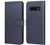 AURSTORE Etui Coque pour Samsung Galaxy S10 Protection Etui Housse Premium en Cuir PU,Fermeture Magnétique,Plusieurs Couleurs Disponible pour Galaxy S10 (6,1 Pouces) (Book Bleu)
