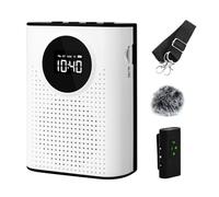 AURTEC Amplificateur de voix avec microphone cravate magnétique sans fil, amplificateur portable avec microphone sans fil 2,4 G, prend en charge Bluetooth, carte TF, clé USB et entrée AUX