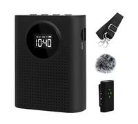AURTEC Amplificateur de voix avec microphone cravate magnétique sans fil, amplificateur portable avec microphone sans fil 2,4 G, prend en charge Bluetooth, carte TF, clé USB et entrée AUX