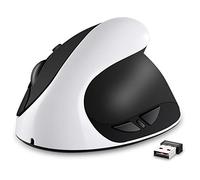 AURTEC Souris Verticale, Souris ergonomiques sans Fil 2,4 G Rechargeables avec récepteur USB, 6 Boutons et 3 DPI Ajustables 800/1200/1600, Blanc