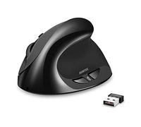 AURTEC Souris Verticale, Souris ergonomiques sans Fil 2,4 G Rechargeables avec récepteur USB, 6 Boutons et 3 DPI Ajustables 800/1200/1600, Noir