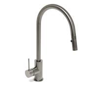 Aurum mitigeur évier à levier sur pied 44 cm avec douchette extractible 2 jets, métal brossé (SATBAUR286BGM)