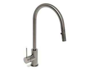 Aurum mitigeur évier à levier sur pied 44 cm avec douchette extractible 2 jets, métal brossé (SATBAUR286BGM)