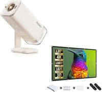 Aurzen Boom Air Google TV Videoprojecteur Portable avec écran de Projection 120 Pouces - Pack Complet