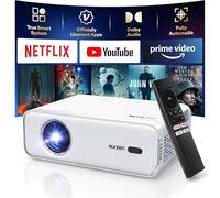 AURZEN Eazze D1 Videoprojecteur 4K Compatible, et NetfIix Officially & DoIby Audio, Auto Focus/Keystone, HDR10, Mini Retroprojecteur Bluetooth WiFi Portable, Full HD 1080P Projecteur Video