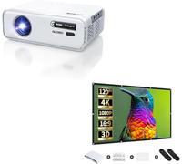 Aurzen EAZZE D1G Videoprojecteur Intelligent Google TV Compatible 4K avec écran de Projection 120 Pouces - Pack Complet