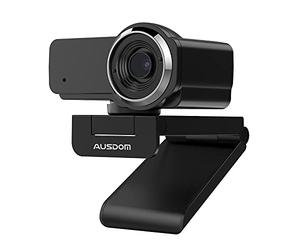 AUSDOM 1080p Streaming Webcam pour PC, AW635 Plug & Play USB Caméra Web avec Microphone, FOV 60° pour PC Macbook Pro Ordinateur Portable Bureau Cours en Ligne Zoom Webex Skype Google Meet Teams