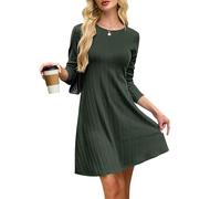 AUSELILY Robe Pull Femme Hiver Chic Et Elegante Robe Courte Tricot A Ligne | Douce robe pull femme hiver en tricot relief. Col rond et coupe A-ligne pour une robe hiver femme chic et confortable