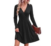 AUSELILY Robe Sexy Pull Femme - Cache Coeur Taille Empire Chic et Elegant Soiree Hiver et Poches