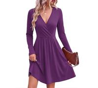 AUSELILY Robe Sexy Pull Femme - Cache Coeur Taille Empire Chic et Elegant Soiree Hiver et Poches