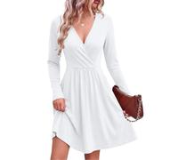 AUSELILY Robe Sexy Pull Femme - Cache Coeur Taille Empire Chic et Elegant Soiree Hiver et Poches