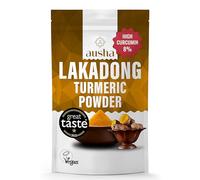 Ausha Lakadong Poudre de curcuma 200 g 8-9 % de curcumine - Double force - Testé en laboratoire, utilisation en cuisine, curcuma, thé au curcuma, smoothies, latte au curcuma, haldi