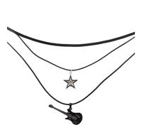 Ausi Collier 3 pièces avec médiator de guitare étoile, collier étoile superposé pour femmes, cadeaux rock, ras du cou vintage grunge pour hommes, accessoires de tenues rock