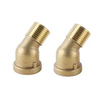 Ausi Raccords coudés en laiton à 45°, 2 pièces - Filetage IG/AG 1/2" (DN15) (femelle x mâle), coudes pour tuyaux sanitaires