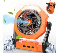 Ausic Ventilateurs brumisateurs portables pour l'extérieur, ventilateur de refroidissement extérieur pour terrasses, ventilateurs rechargeables à piles de 20,3 cm, ventilateur pulvérisateur d'eau avec