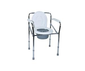 Ausilium Chaise pliante 4-en-1 pour WC ou douche avec hauteur réglable - Rehausseur de WC, support de toilette, chaise percée toilette et siège de douche