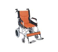 Ausilium Fauteuil roulant pliant ultra-léger en aluminium pour transit avec ceinture de sécurité incluse et dossier inclinable - Couleur orange