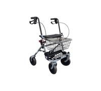 Ausilium Rollator Pliant à 4 Roues avec Siège, Panier et Plateau Amovibles, Freins, 10 kg, Charge Max 120 kg, Réglable en Hauteur