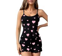Ausing Femme Ensemble de Pyjama d'été 2 Pièces pour Femme Vêtements de Nuit Cami et Short Imprimé Dame S