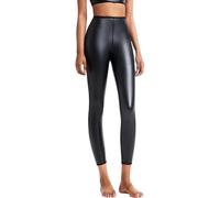 Ausing Legging Simili Cuir Femme Push Up Pantalon en Latex Taille Haute Pantalon en Similicuir Costume pour la Boîte de Nuit Wetlook Noir XL