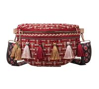 AuSion Sac banane bohème, Style 2 - Rouge, One Size