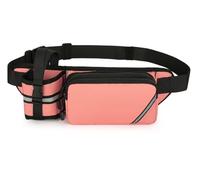 Ausion Sac banane pour homme et femme - Ceinture réglable - Tendance - Résistant à l'eau - Pour la randonnée, les voyages, la course à pied, la randonnée, le cyclisme, Rose avec porte-bouteille
