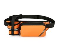 Ausion Sac banane pour homme et femme - Ceinture réglable - Tendance - Résistant à l'eau - Pour la randonnée, les voyages, la course à pied, la randonnée, le cyclisme, Orange avec porte-bouteille