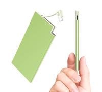 Auskang 5000mAh Batterie Externe avec câble Type-C intégré, Ultra Mince et Super léger Petite Power Bank Small Batterie Portable, Compatible avec iPhone 15/16,Samsung,Xiaomi,Sony, etc-Vert + Blanc