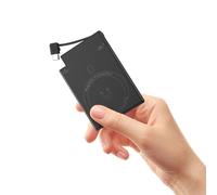 Auskang Mini Batterie Externe magnétique avec câble USB C intégré, Batterie Externe Fine de 5000 mAh, Petite mais puissante, Compatible avec Samsung, Sony et iPhone 15, etc. - Charge Non sans Fil