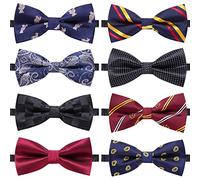 AUSKY Lot de 8 nœuds papillon pré-noués élégants et réglables pour homme (1, 4, 5, 6 et 8 en option), F, 6 cm