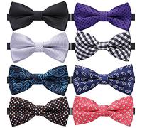 AUSKY Lot de 8 nœuds papillon pré-noués élégants et réglables pour homme (1, 4, 5, 6 et 8 en option), Mélange V, taille unique