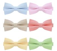 AUSKY Lot de 8 nœuds papillon pré-noués élégants et réglables pour homme (disponible par 1, 4, 5, 6 et 8 au choix), 6 cm