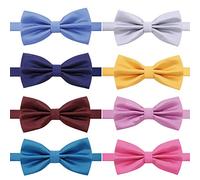 AUSKY Lot de 8 nœuds papillon pré-noués élégants et réglables pour homme (disponible par 1, 4, 5, 6 et 8 au choix), o, 6 cm