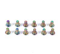 Ausla 12 Pièces T25 Boulons à Tête en Alliage de Titane T25 Attaches en Titane Vis avec 3 Couleurs pour Vélo de Route et de Montagne (M5x10)