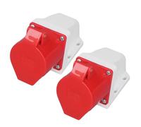 Ausla 2 Set Industrial Pobet, PP et Laiton, Bouchon étanche à 5 Broches 32A 220-380V pour les Ateliers et le Camping