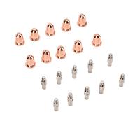 Ausla 20PCS Buse de Pointe d'Électrode Laiton Buses d'Électrode Kit de Tasses 0,8 Mm pour S45 10 Électrodes 10 Buses pour Découpe Acier au Carbone Acier Inoxydable