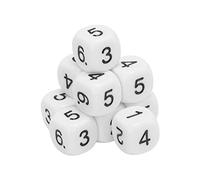 Ausla 20PCS Dés Chiffres 16mm pour Jeux Mathématiques Dés Polyédriques pour Enseignement Numérique 6 Faces Ronds avec Pochette Noire pour Jeux de Société DND RPG (White)