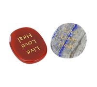 Ausla 2pcs Gravure en Cristal en Pierre de Palmier Naturel avec des Bénédictions Gravures pour la Décoration de la Maison et Les Cadeaux