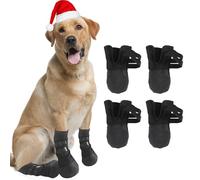 Ausla 4PCS Chiens Chiens Non SLOP Pet Protector Chaussettes pour Planchers de Bois Franc avec des Poignées Doubles pour Empêcher Le Léchage Réglable