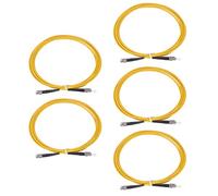 Ausla 5 Pièces Câble à Fibre Optique ST à ST Câble de Raccordement à Fibre 3 Mètres Couche LSZH Nano Zircone UPC Monomode pour Systèmes de Réseau Prise à Chaud Faible Perte d'insertion