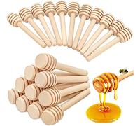 Ausla 50pcs Mini Cuillères à Miel en Bois Portable Bâton Miel Batonnet Miel pour Distributeur et Collecte Confiture de Miel et Facile à Nettoyer Pratique pour Maison Fête (8