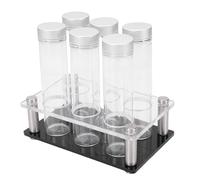 Ausla 6PCs Vials de Stockage pour Grains de café en Verre borosilicaté de Haute qualité avec Base en Acrylique Hermétique pour Décoration de Maison (L 33x59.8 cm / 13.0x23.5in)