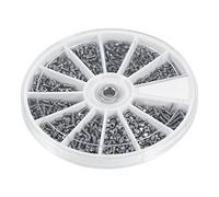 Ausla Acier inoxydable, Assortiment 600 Pièces Vis et Ecrous M1 M1.2 M1.4 M1.6 Tête Ronde Fraisée Cruciforme Hexagonal pour Réparation Électronique