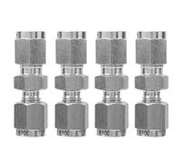 Ausla Adaptateur de Tube de Compression 304 en Acier Inoxydable Réducteur Droit Union Double Virole 4 Pièces Φ3 à Φ4 pour Tuyau d' d'air 'eau Réduisant la Conception de Vis Rapide Utilisation