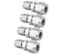 Ausla Adaptateur de Tube de Compression 304 en Acier Inoxydable Réducteur Droit Union Double Virole 4 Pièces Φ3 à Φ4 pour Tuyau d' d'air 'eau Réduisant la Conception de Vis Rapide Utilisation