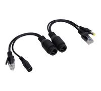 Ausla Adaptateur POE Passif Power Over Ethernet 12 V, Répartiteur de Câble pour Caméras IP et Points d'accès (Black)