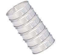 Ausla Anneaux à Muffins Anglais 6PCS Anneaux à Crumpets en Acier Inoxydable Conception à Double Rouleau pour Un Démoulage Facile DIY Cuisson à la Maison Muffins Tartes Burgers (8 cm)