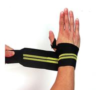 Ausla Bandes de Poignet d'haltérophilie, Bracelet de Gymnastique Réglable et Confortable pour l'entraînement de Force, Protège Le Poignet pour Les Athlètes Hommes Femmes (Noir Jaune)